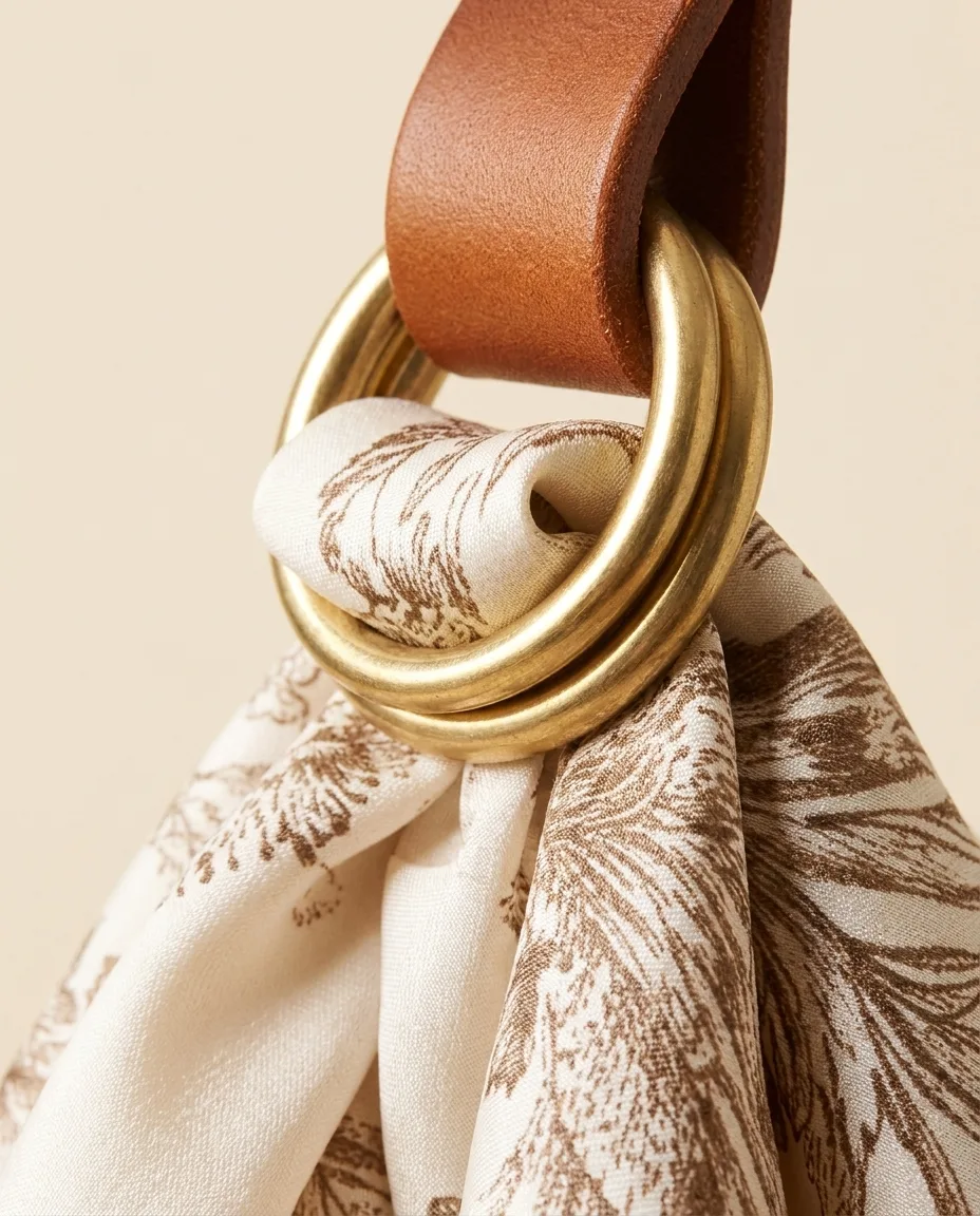 The ring lock — silk through both rings, back between them