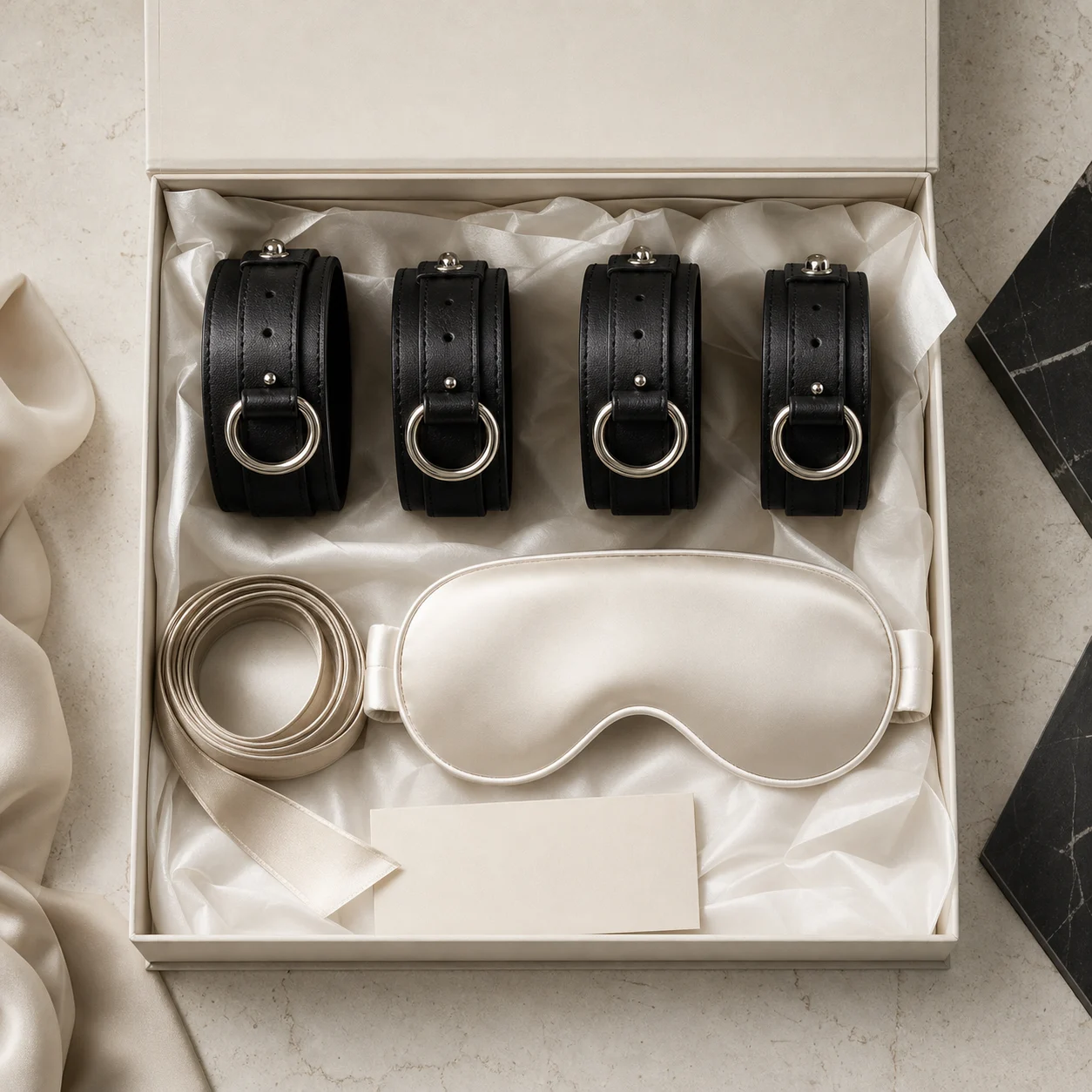 The Nocturne Set arranged in an ivory presentation box